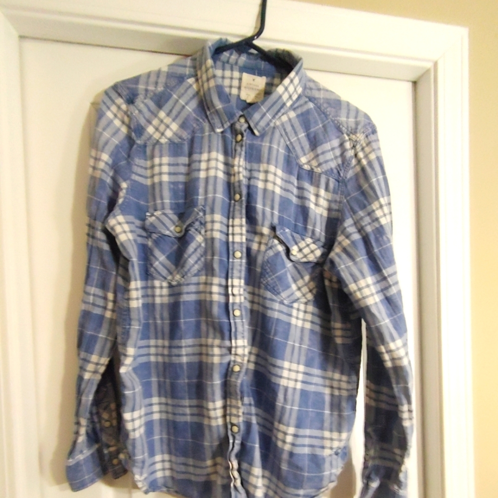 Vintage Boyfriend American Eagle Woman's Plaid Shirt size XL
